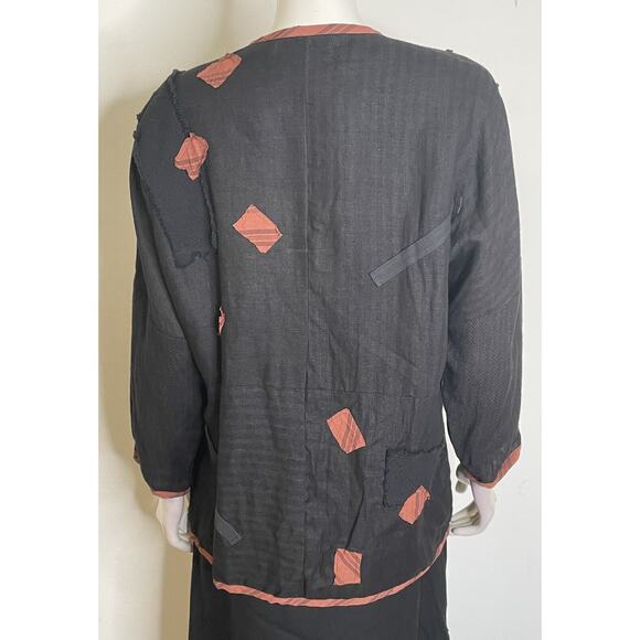 In the Mix Black CA 2 Pc Set M NWT Dress Jacket Lagenlook Nothing Matches Patch - Picture 6 of 16